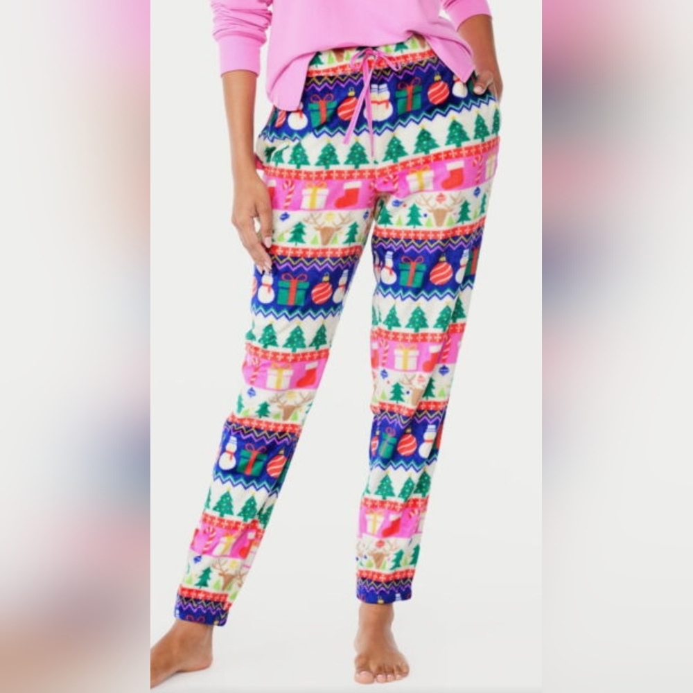 Joyspun 3X Fleece Holiday Joggers With Pockets Drawstring Waist NWOT